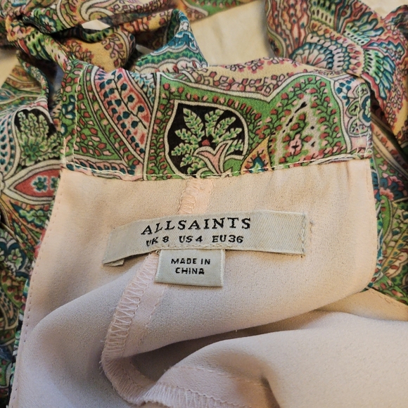 Allsaints Roma Shahmina Top Chiffon Swing Tank Sz 4 - Picture 7 of 10